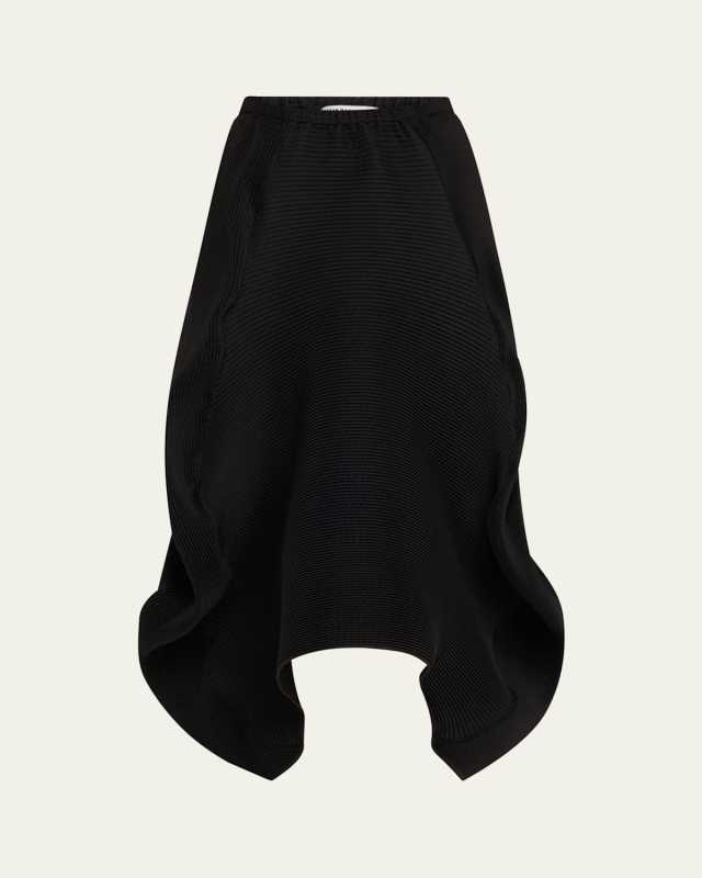 Wavy Ripple Midi Skirt